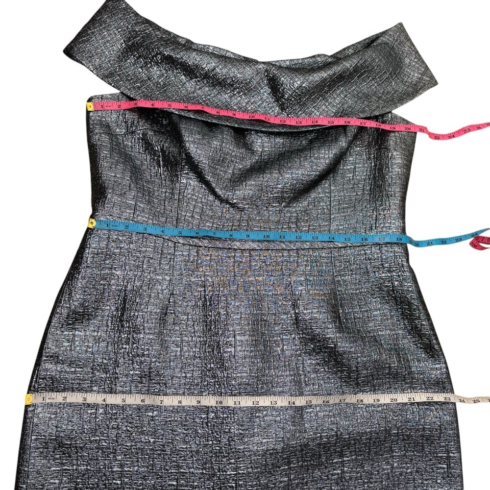 Rickie Freeman for Teri Jon Blue Silver Slit Gown - Picture 15 of 16